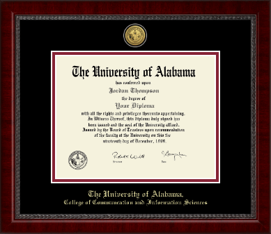 The University of Alabama Tuscaloosa diploma frame - Gold Engraved Medallion Diploma Frame in Sutton