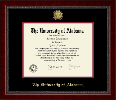 The University of Alabama Tuscaloosa diploma frame - Gold Engraved Medallion Diploma Frame in Sutton