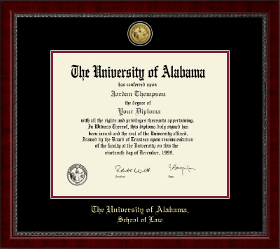 The University of Alabama Tuscaloosa diploma frame - Gold Engraved Medallion Diploma Frame in Sutton