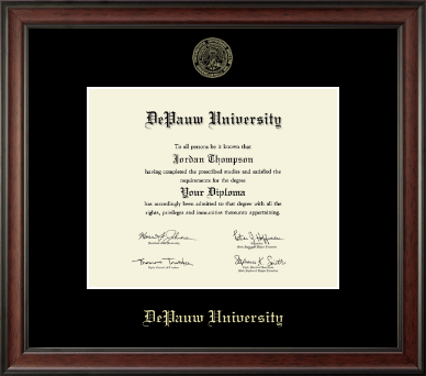DePauw University diploma frame - Gold Embossed Diploma Frame in Studio