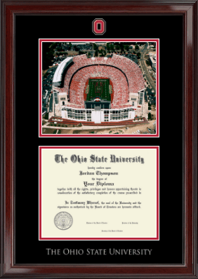 The Ohio State University diploma frame - Campus Scene Spirit Medallion Diploma Frame in Encore