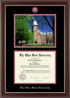 The Ohio State University diploma frame - Campus Scene Masterpiece Diploma Frame in Chateau