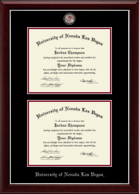 University of Nevada Las Vegas diploma frame - Masterpiece Medallion Double Diploma Frame in Gallery Silver