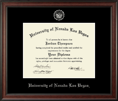University of Nevada Las Vegas diploma frame - Silver Embossed Diploma Frame in Studio