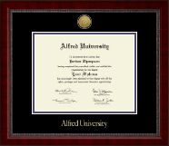 Alfred University Gold Engraved Medallion Diploma Frame in Sutton