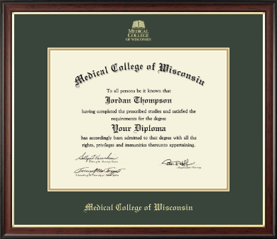Medical College of Wisconsin diploma frame - Gold Embossed Diploma Frame in Studio Gold