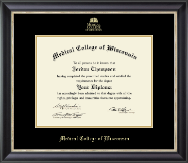 Medical College of Wisconsin diploma frame - Gold Embossed Diploma Frame in Noir