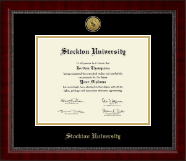Stockton University Gold Engraved Medallion Diploma Frame in Sutton