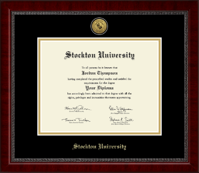 Stockton University diploma frame - Gold Engraved Medallion Diploma Frame in Sutton