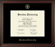 Stockton University Gold Embossed Diploma Frame in Studio