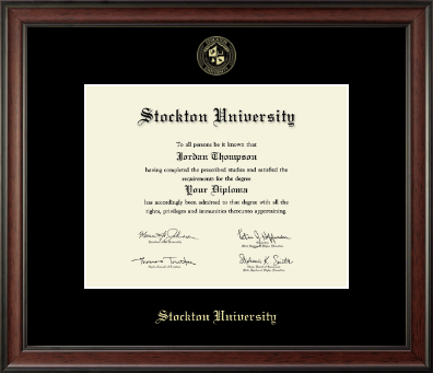 Stockton University diploma frame - Gold Embossed Diploma Frame in Studio