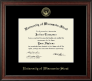 University of Wisconsin-Stout diploma frame - Gold Embossed Diploma Frame in Studio