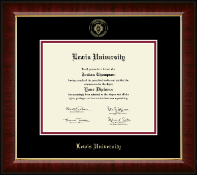 Lewis University diploma frame - Gold Embossed Diploma Frame in Murano
