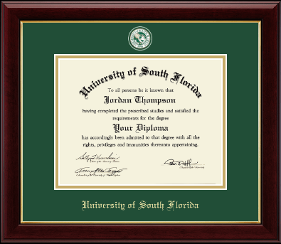 University of South Florida Health Sciences diploma frame - Masterpiece Medallion Diploma Frame in Gallery