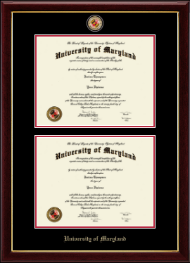University of Maryland, College Park diploma frame - Masterpiece Medallion Double Diploma Frame in Gallery