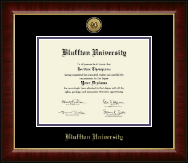 Bluffton University Gold Engraved Medallion Diploma Frame in Murano