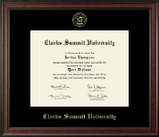 Clarks Summit University Gold Embossed Diploma Frame in Studio