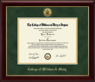 William & Mary diploma frame - Gold Engraved Medallion Diploma Frame in Gallery