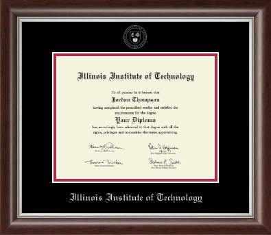 Illinois Institute of Technology diploma frame - Silver Embossed Diploma Frame in Devonshire