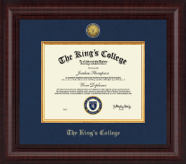 The King's College in New York City diploma frame - Presidential Gold Engraved Diploma Frame in Premier