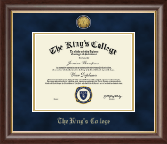 The King's College in New York City diploma frame - Gold Engraved Medallion Diploma Frame in Hampshire