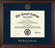 The King's College in New York City diploma frame - Gold Embossed Diploma Frame in Studio