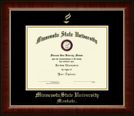 Minnesota State University, Mankato Gold Embossed Diploma Frame in Murano