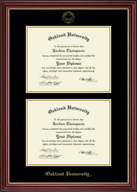 Oakland University diploma frame - Double Diploma Frame in Kensington Gold