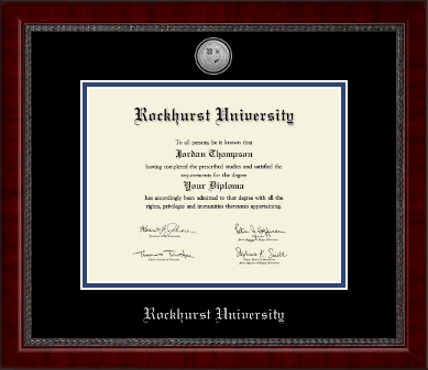 Rockhurst University diploma frame - Silver Engraved Medallion Diploma Frame in Sutton