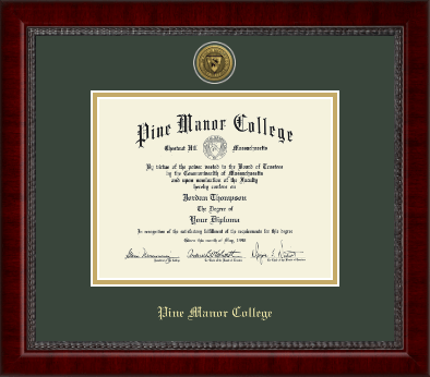 Pine Manor College diploma frame - Gold Engraved Medallion Diploma Frame in Sutton
