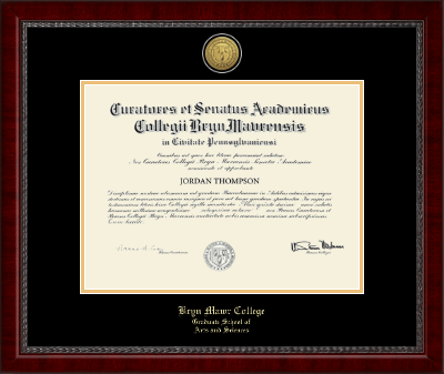 Bryn Mawr College diploma frame - Gold Engraved Medallion Diploma Frame in Sutton