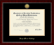 Bryn Mawr College Gold Engraved Medallion Diploma Frame in Sutton