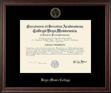 Bryn Mawr College diploma frame - Gold Embossed Diploma Frame in Studio