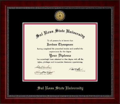 Sul Ross State University diploma frame - Gold Engraved Medallion Diploma Frame in Sutton
