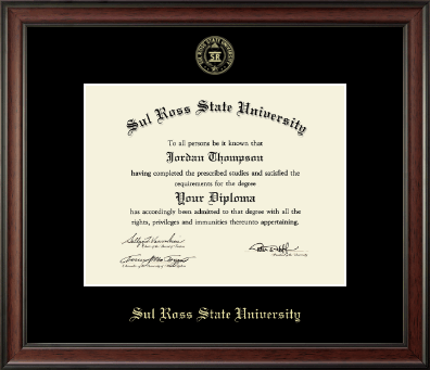 Sul Ross State University diploma frame - Gold Embossed Diploma Frame in Studio