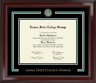 Lamar State College Orange Showcase Edition Diploma Frame in Encore