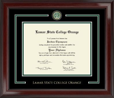 Lamar State College Orange diploma frame - Showcase Edition Diploma Frame in Encore