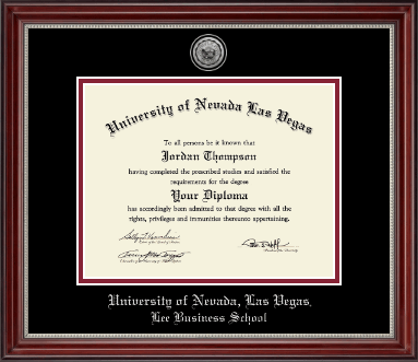 University of Nevada Las Vegas diploma frame - Silver Engraved Medallion Diploma Frame in Kensington Silver