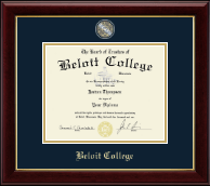 Beloit College Masterpiece Medallion Diploma Frame in Gallery