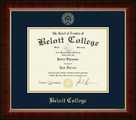 Beloit College Gold Embossed Diploma Frame in Murano