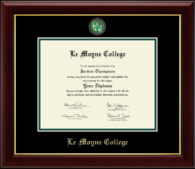 Le Moyne College diploma frame - Masterpiece Medallion Diploma Frame in Gallery