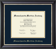 Massachusetts Maritime Academy Gold Embossed Diploma Frame in Noir