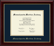 Massachusetts Maritime Academy Gold Embossed Diploma Frame in Gallery