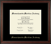 Massachusetts Maritime Academy Gold Embossed Diploma Frame in Studio