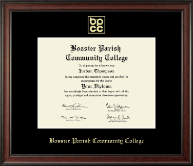 Bossier Parish Community College diploma frame - Gold Embossed Diploma Frame in Studio