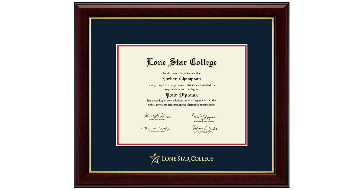 Gold Embossed Diploma Frame in Gallery Lone Star College Item 326460