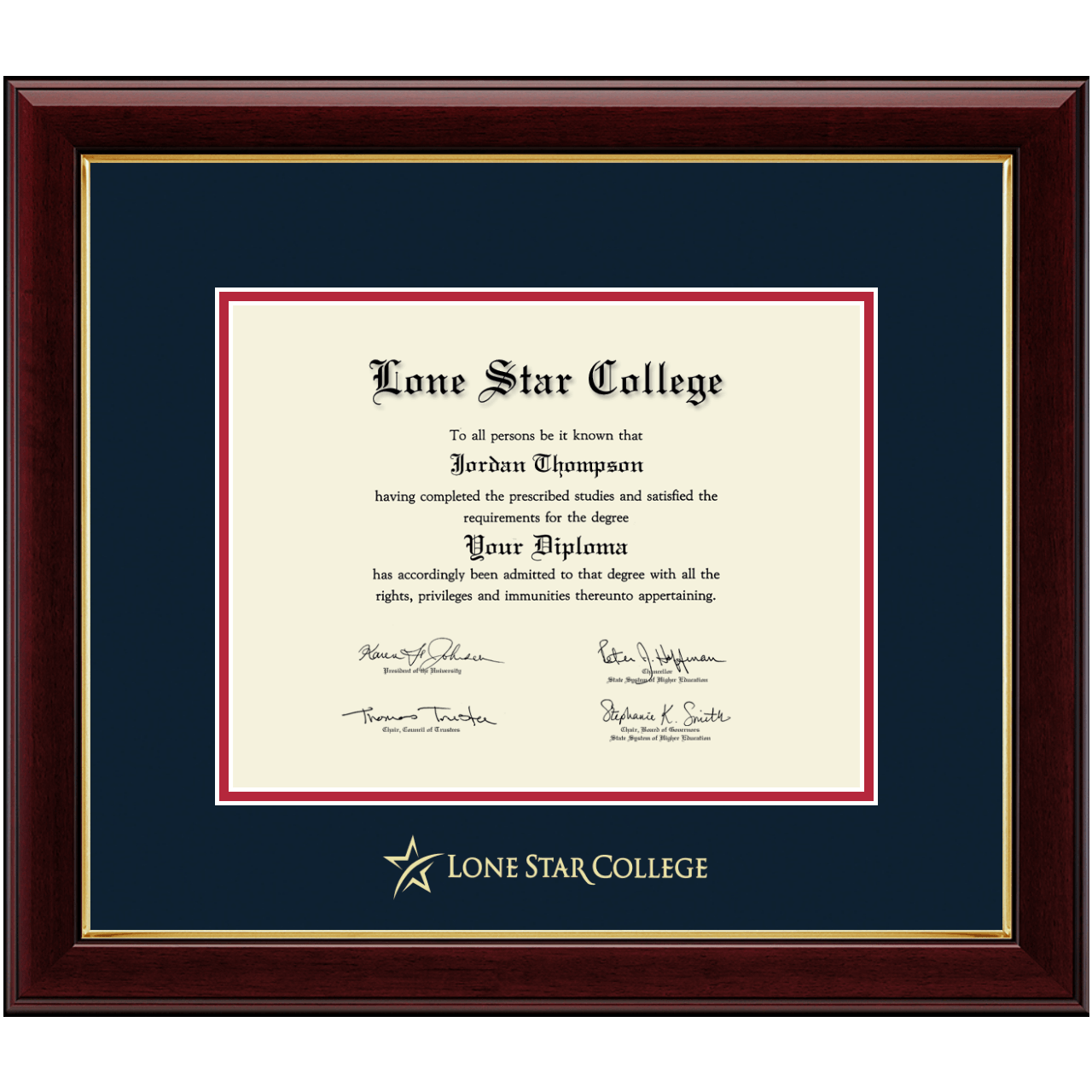 Gold Embossed Diploma Frame in Gallery Lone Star College Item 326460