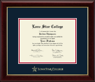 Lone Star College Gold Embossed Diploma Frame in Gallery