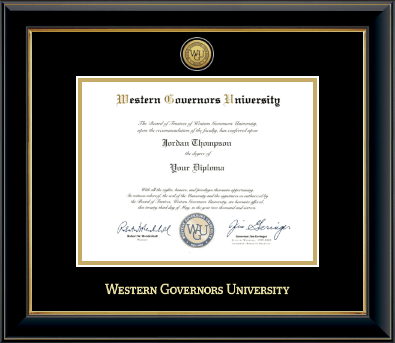 Western Governors University diploma frame - Gold Engraved Medallion Diploma Frame in Onyx Gold