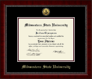 Midwestern State University Gold Engraved Medallion Diploma Frame in Sutton